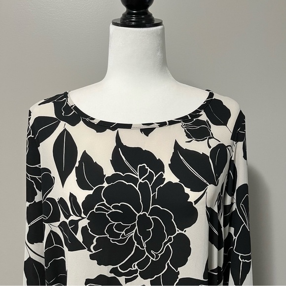 Joseph Ribkoff Floral Print High Low Long Sleeve Tunic Top - Picture 3 of 11
